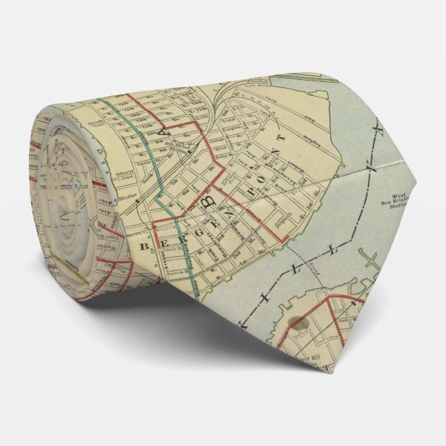 Vintage Karte von Bayonne NJ (1912) Krawatte (Gerollt)