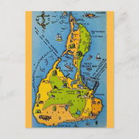 Vintage Karte von Block Island 