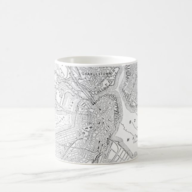 Vintage Karte von Boston (1878) Kaffeetasse (Mittel)