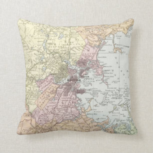 Vintage Karte von Boston Massachusetts (1903) Kissen
