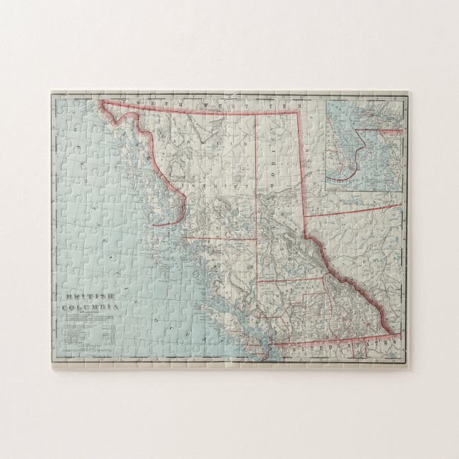 Vintage Karte von British Columbia (1901) (Horizontal)