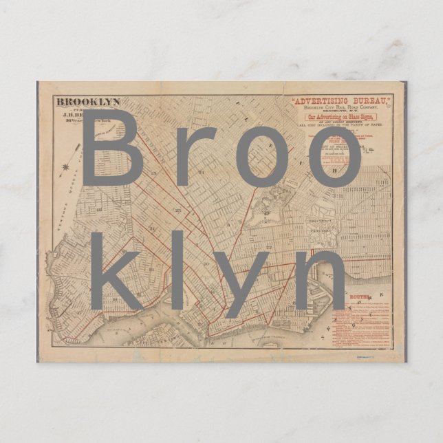 Vintage Karte von Brooklyn (Vorderseite)