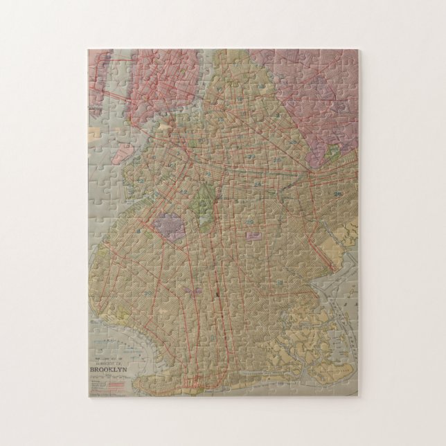 Vintage Karte von Brooklyn NY (1911) (Vertikal)