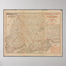 Vintage Karte von Brooklyn