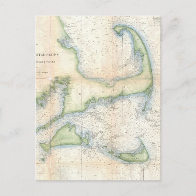 Vintage Karte von Cape Cod (1857) (Vorderseite)