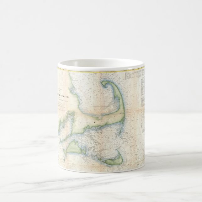 Vintage Karte von Cape Cod (1857) Kaffeetasse (Mittel)
