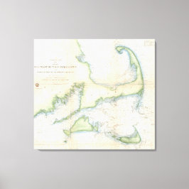 Vintage Karte von Cape Cod (1857) Leinwanddruck