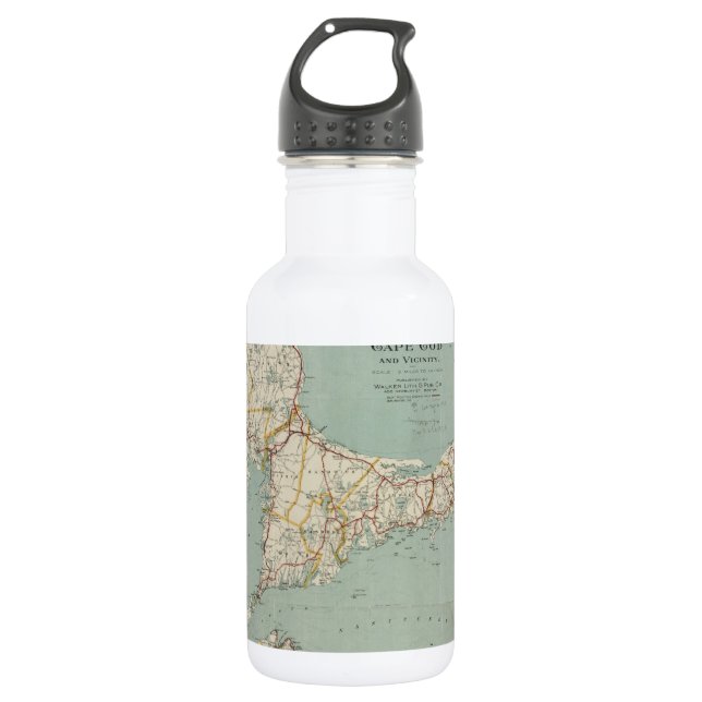 Vintage Karte von Cape Cod (1917) Edelstahlflasche (Vorderseite)