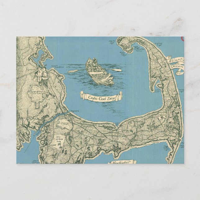 Vintage Karte von Cape Cod (1945) (Vorderseite)