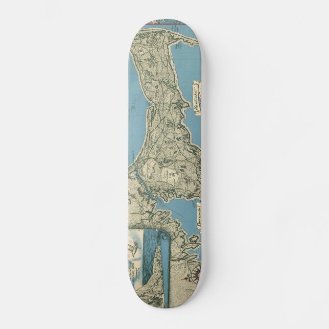 Vintage Karte von Cape Cod (1945) Skateboard (Vorderseite)
