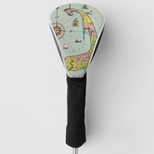 Vintage Karte von Cape Cod Golf Headcover