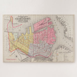 Vintage Karte von Charlestown Massachusetts (1901)