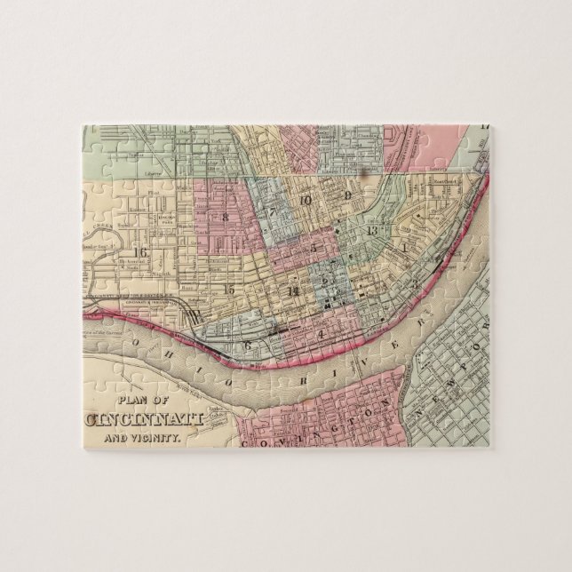 Vintage Karte von Cincinnati (1780) (Horizontal)
