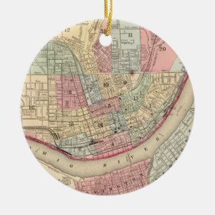 Vintage Karte von Cincinnati (1780) Keramikornament