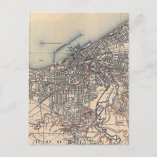 Vintage Karte von Cleveland (1904) (Vorderseite)