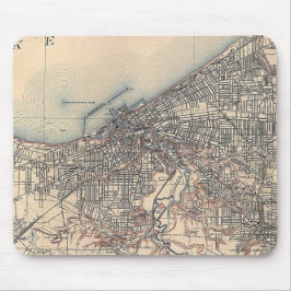 Vintage Karte von Cleveland (1904) Mousepad