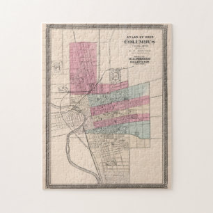 Vintage Karte von Columbus Ohio (1868)