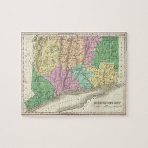 Vintage Karte von Connecticut (1827)