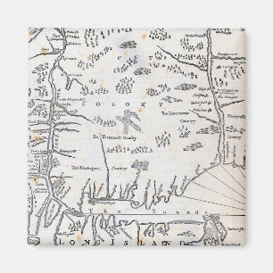 Vintage Karte von Connecticut Magnet