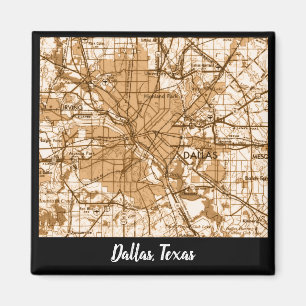 Vintage Karte von Dallas Magnet