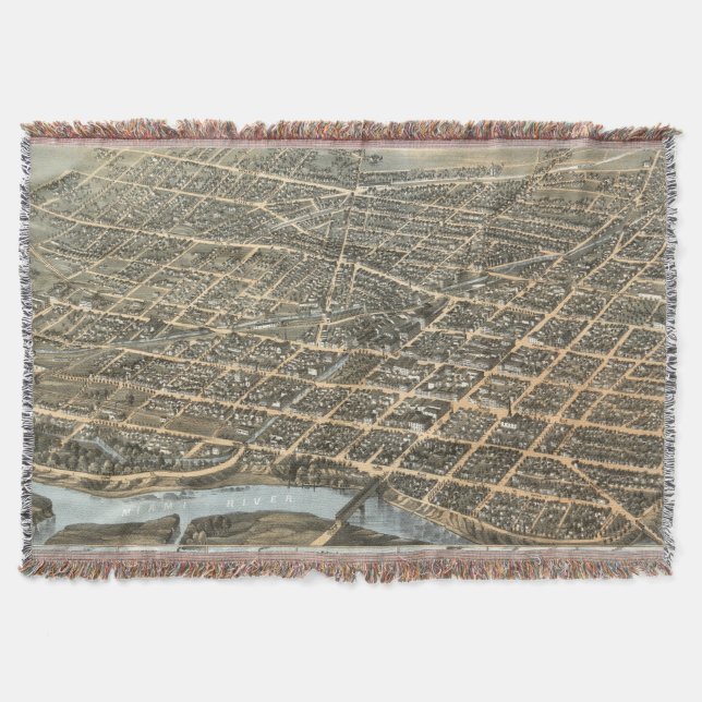 Vintage Karte von Dayton Ohio (1870) Decke (Vorderseite)