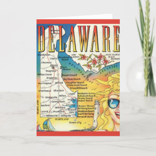 Vintage-Karte von Delaware  Karte