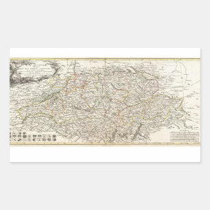 Vintage Karte von der Schweiz (1771) Rechteckiger Aufkleber