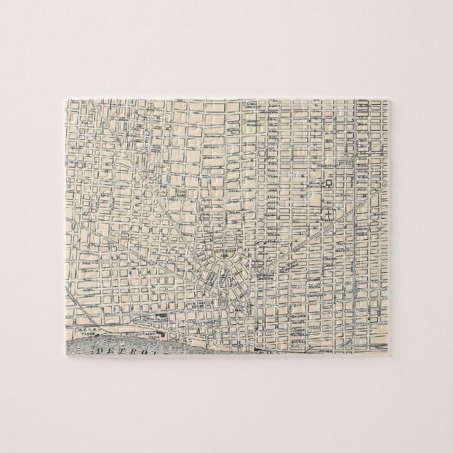 Vintage Karte von Detroit (1895) (Horizontal)