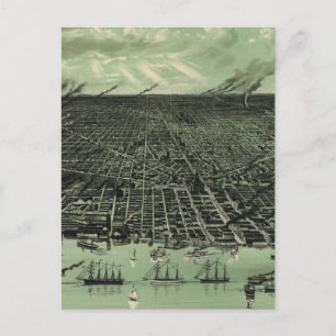 Vintage Karte von Detroit Michigan (1889)