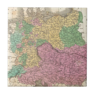 Vintage Karte von Deutschland (1827) Fliese