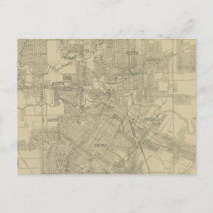 Vintage Karte von Downtown Houston (1913)