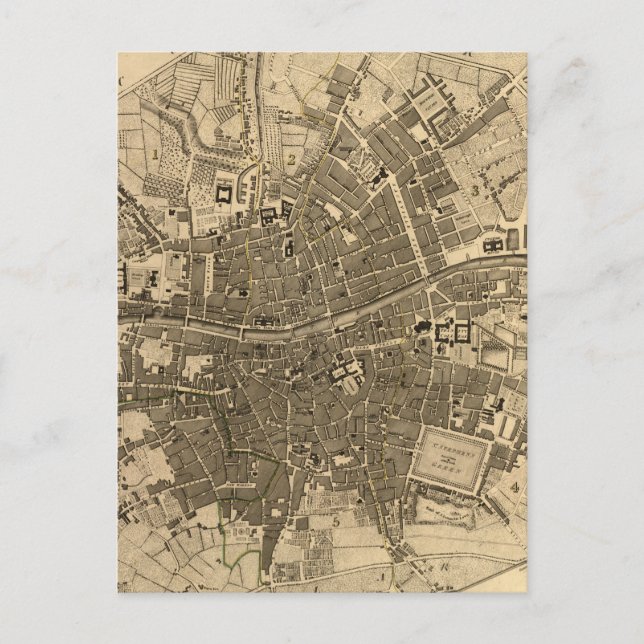 Vintage Karte von Dublin Irland (1797) (Vorderseite)