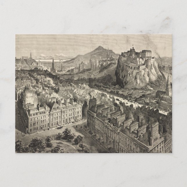 Vintage Karte von Edinburgh Schottland (1886) (Vorderseite)