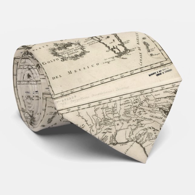 Vintage Karte von Florida (1763) 2 Krawatte (Gerollt)