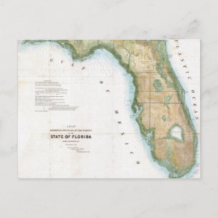Vintage Karte von Florida (1848)