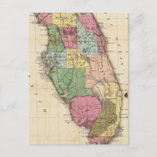 Vintage Karte von Florida (1870)