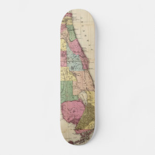 Vintage Karte von Florida (1870) Skateboard
