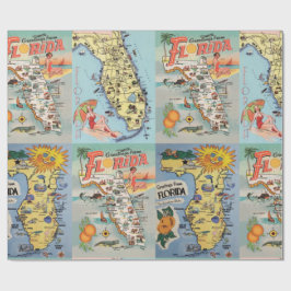 Vintage Karte von Florida Geschenkpapier