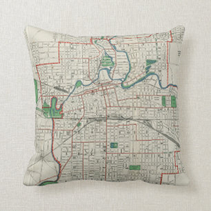 Vintage Karte von Fort Wayne Indiana (1919) Kissen
