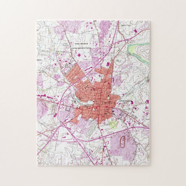 Vintage Karte von Frederick Maryland (1953) 2 (Vertikal)