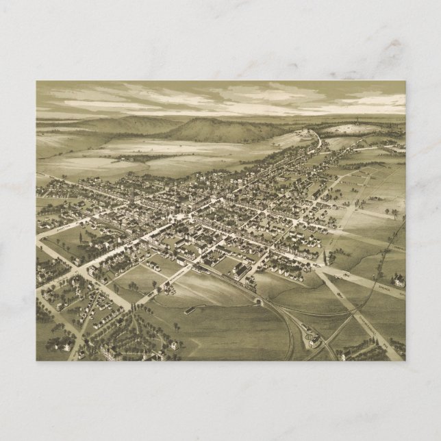 Vintage Karte von Gettysburg PA (1888) (Vorderseite)