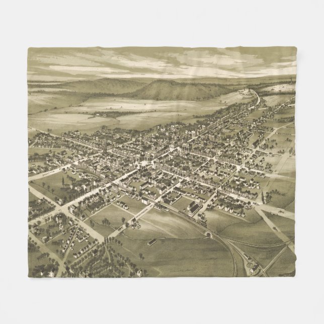 Vintage Karte von Gettysburg PA (1888) Fleecedecke (Vorderseite (Horizontal))