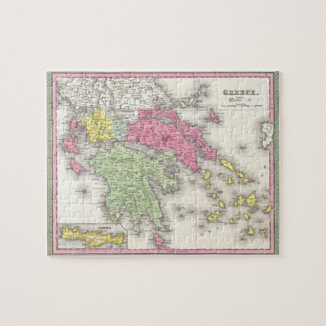 Vintage Karte von Griechenland (1853) (Horizontal)