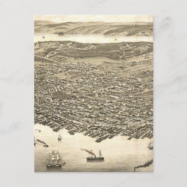 Vintage Karte von Halifax (1879) (Vorderseite)