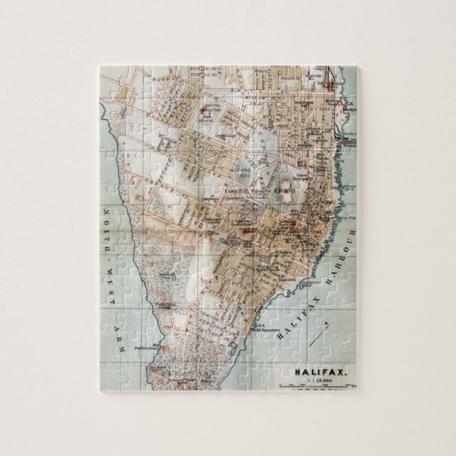 Vintage Karte von Halifax Nova Scotia (1890) (Vertikal)