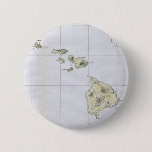 Vintage-Karte von Hawaii (1883) Button