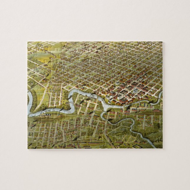Vintage Karte von Houston Texas (1891) (Horizontal)