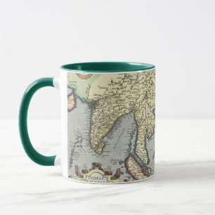 Vintage Karte von Indien 1592 Tasse