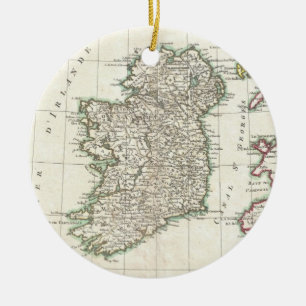 Vintage Karte von Irland (1771) Keramikornament