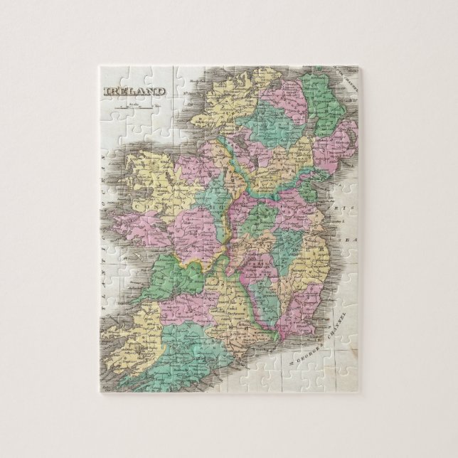 Vintage Karte von Irland (1827) (Vertikal)